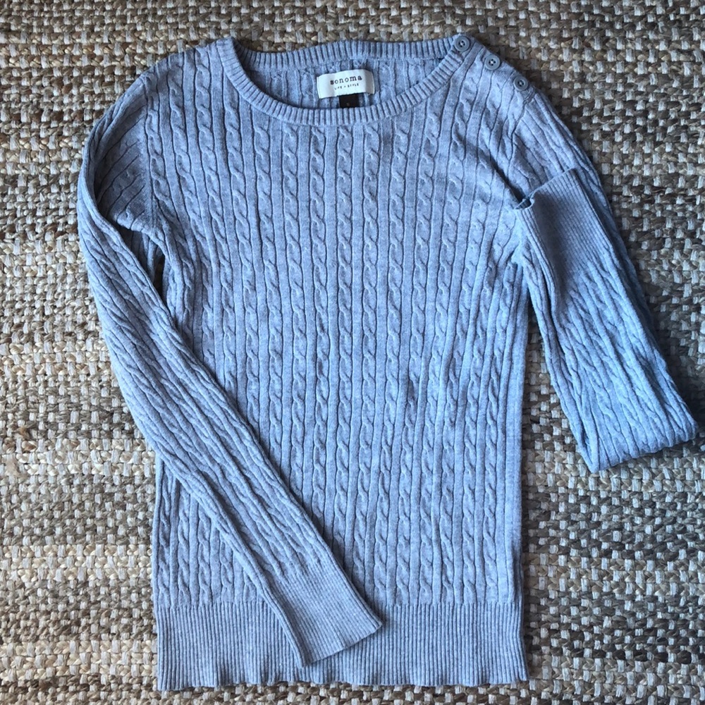 Grey cable knit sweater
